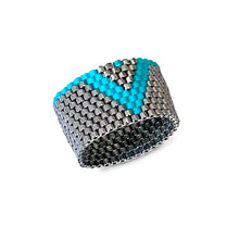 Load image into Gallery viewer, Silver and Turquoise Vee