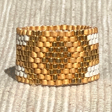 Load image into Gallery viewer, Via Nona Malibu woven ring in matte and shiny gold and matte silver