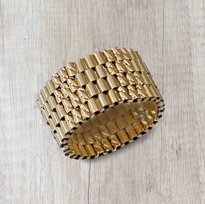 Gold with a Twist Beaded Band