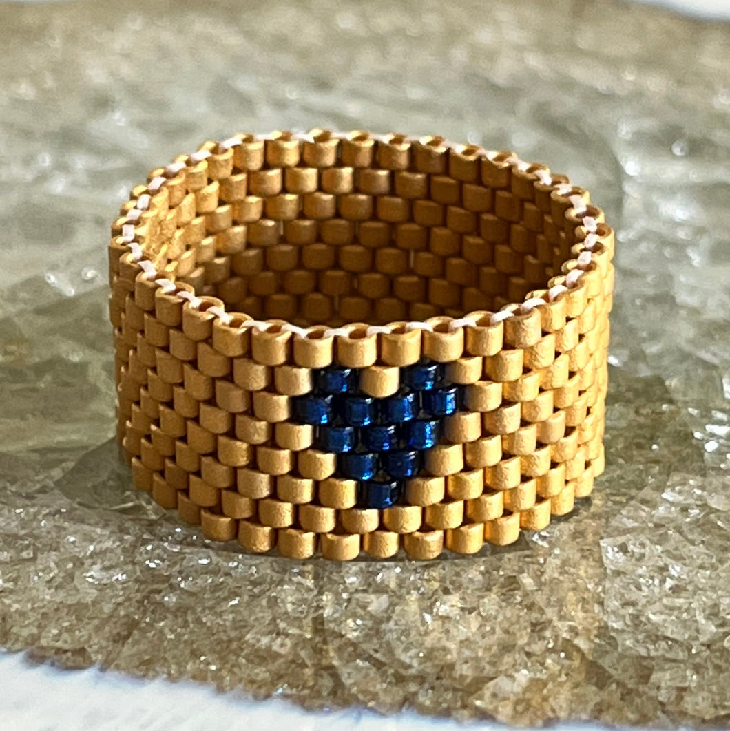 Gold and Royal Blue Heart