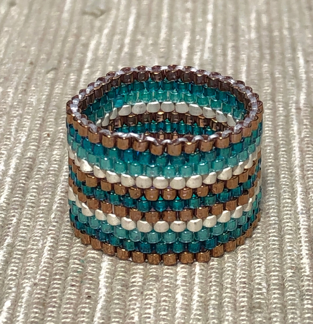 Cool Turquoise and Rose Stripe