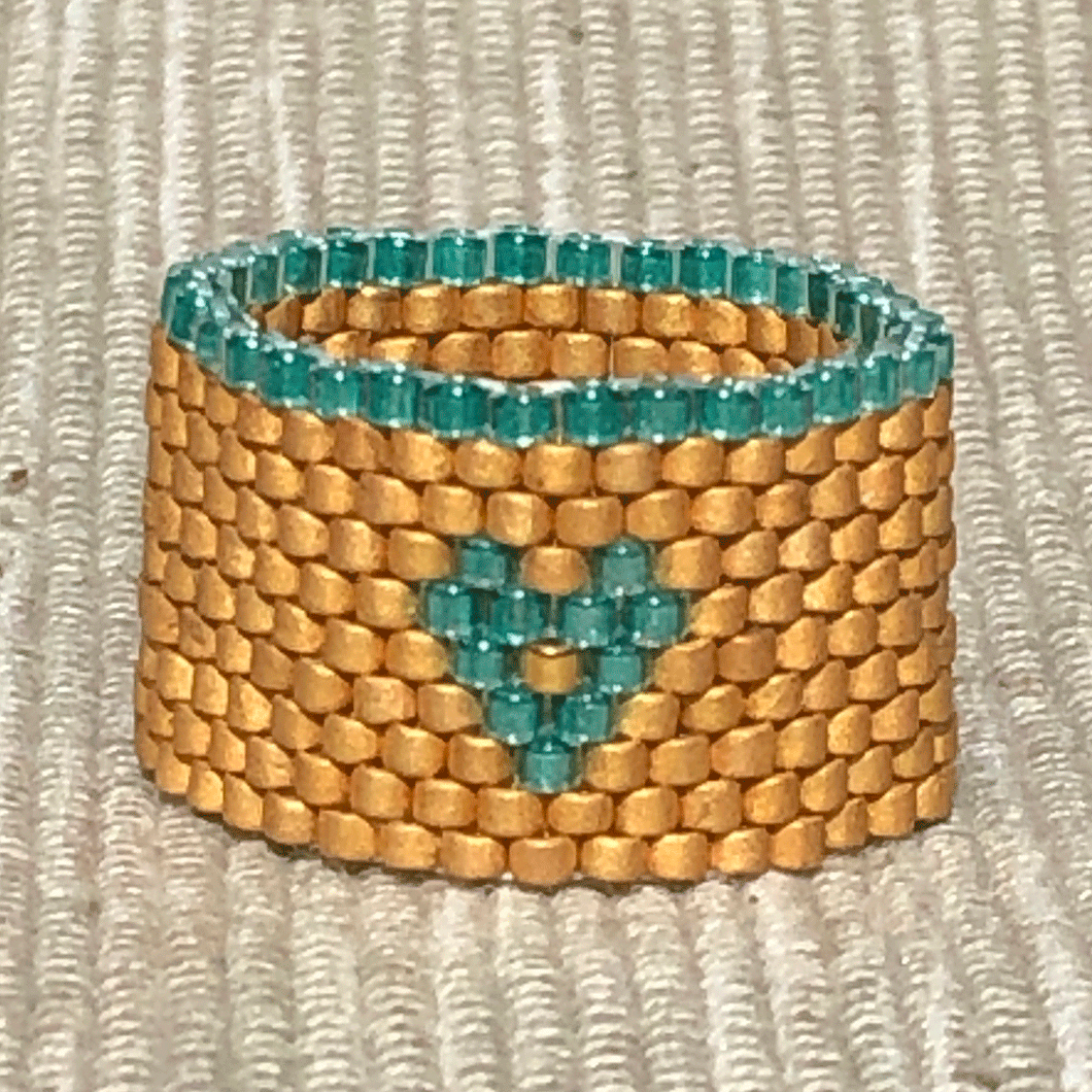 Brushed Gold and Turquoise