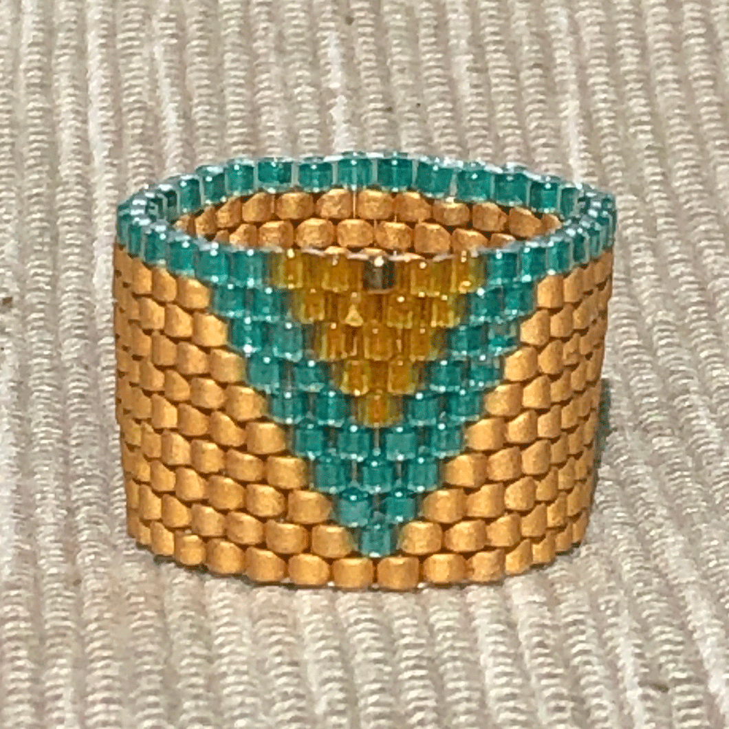 Gold and Turquoise Vee