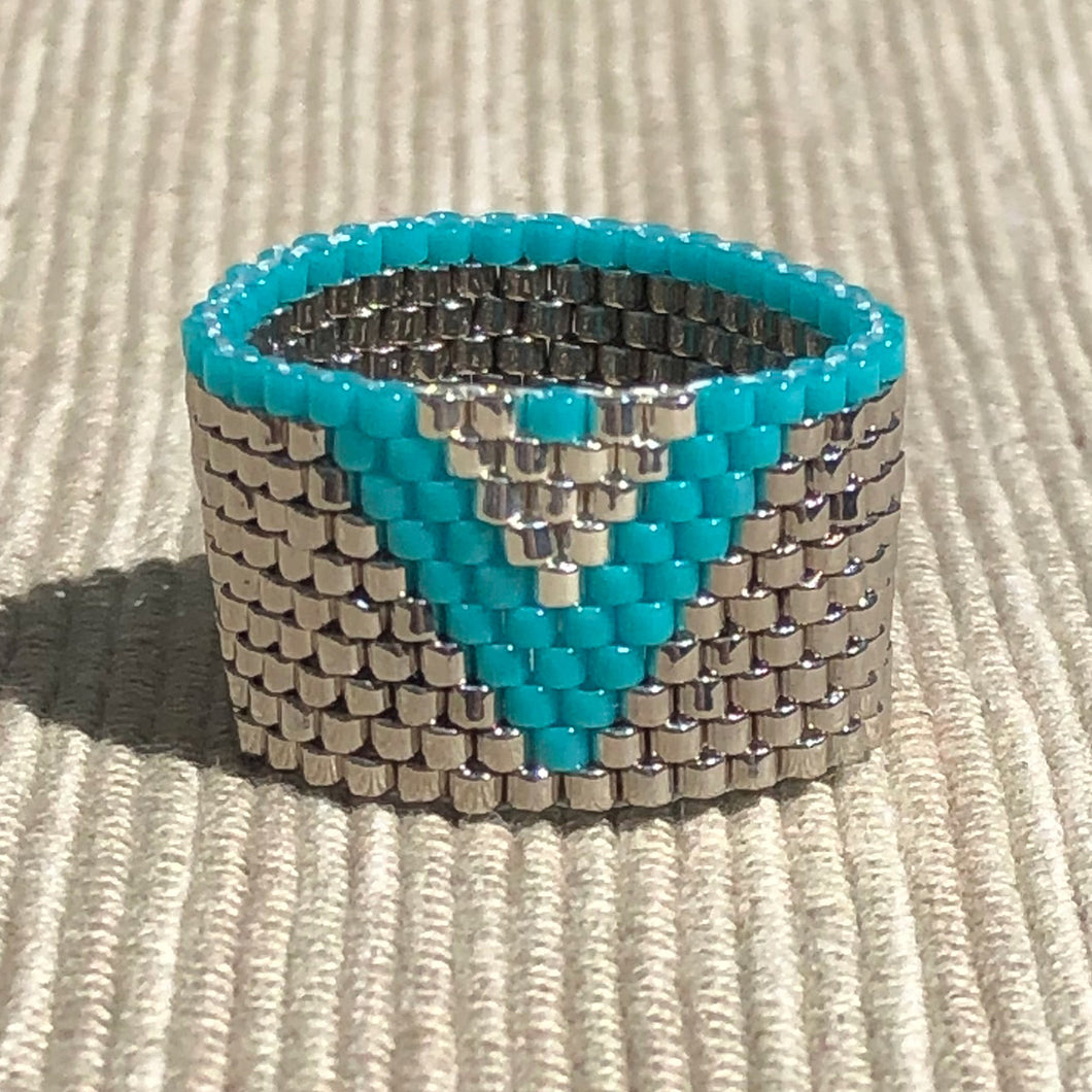 Silver and Turquoise Vee