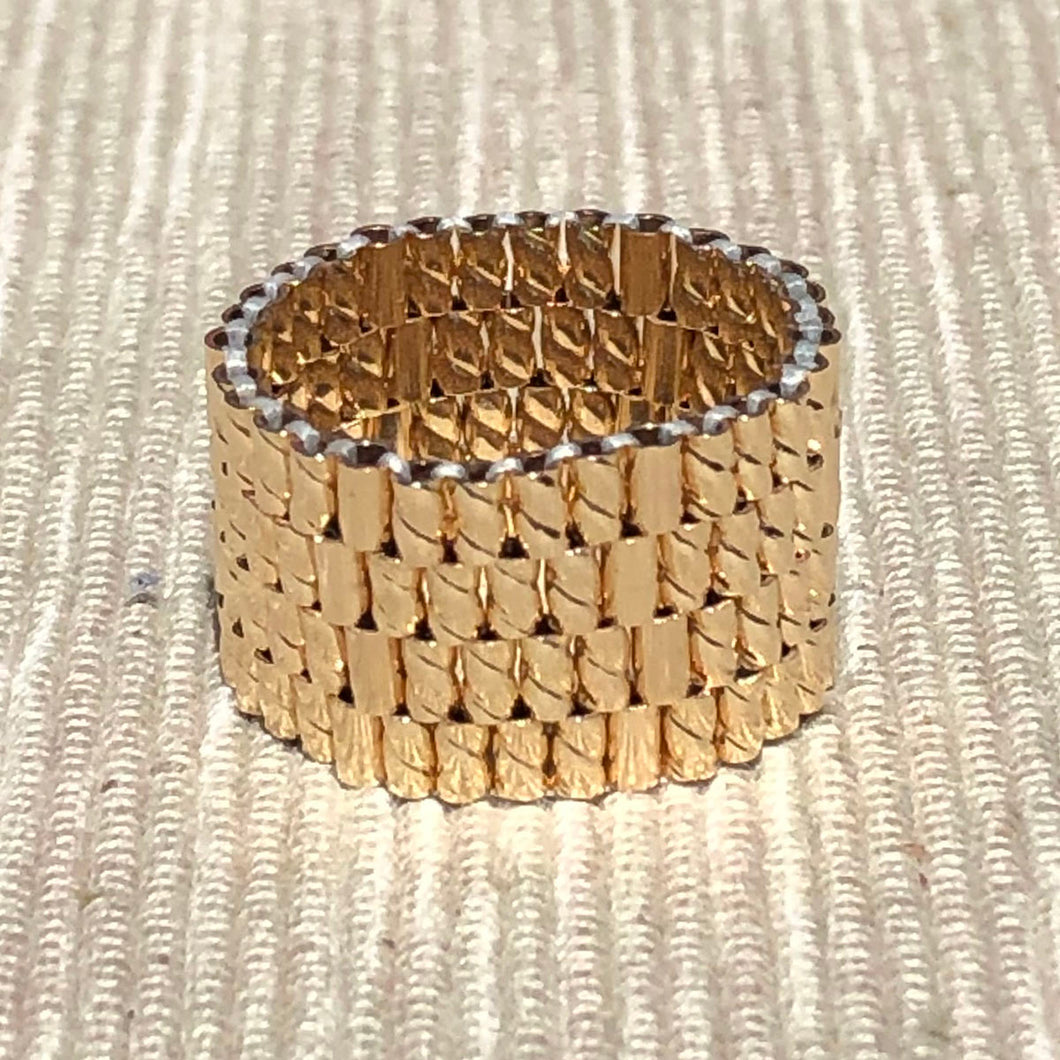 Twisted with Smooth Gold-Filled Beaded Band