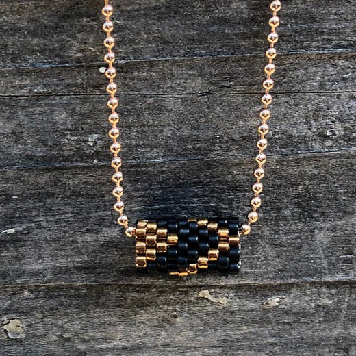 Rose Gold and Black Bead