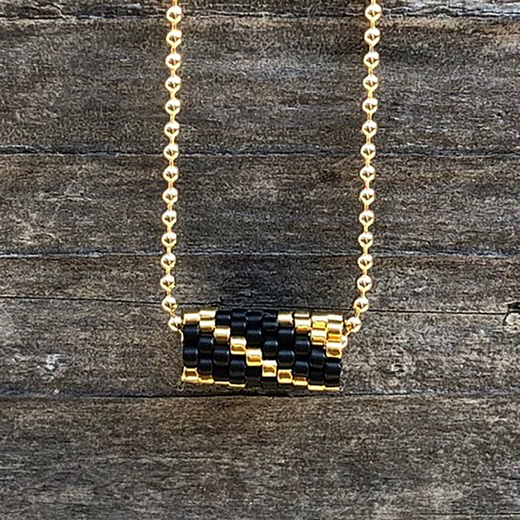 24k Gold and Black Bead