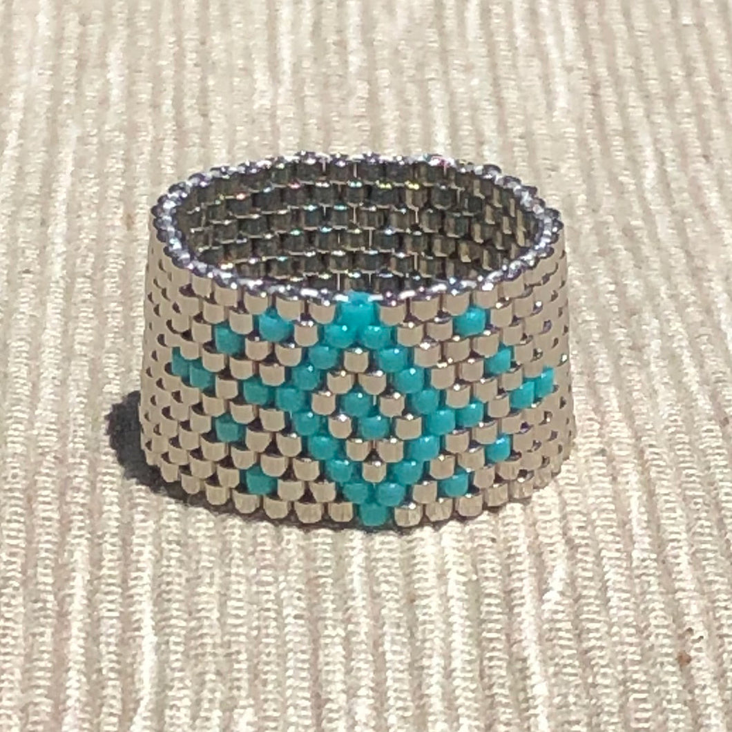 Silver with Turquoise Diamond